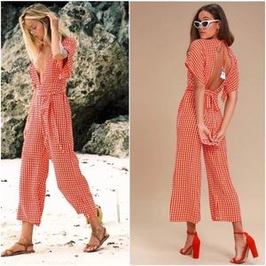 FAITHFULL THE BRAND Cedric Gingham Jumpsuit